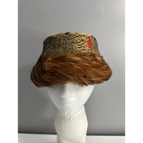 Vintage Women’s Unbranded Pheasant Feather Hat Church Hat EUC No Tag - Picture 10 of 11
